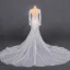 Illusion Champagne Summer Bridal Wedding Dresses 2020 Trumpet / Mermaid See-through Scoop Neck Long Sleeve Appliques Lace Beading Chapel Train Ruffle