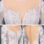 Illusion Champagne Summer Bridal Wedding Dresses 2020 Trumpet / Mermaid See-through Scoop Neck Long Sleeve Appliques Lace Beading Chapel Train Ruffle