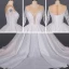 Luxe Ivoire Transparentes La Mariée Robe De Mariée 2020 Robe Boule Encolure Dégagée Manches Longues Fait main Perlage Glitter Tulle Cathedral Train
