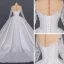 Luxe Ivoire Transparentes La Mariée Robe De Mariée 2020 Robe Boule Encolure Dégagée Manches Longues Fait main Perlage Glitter Tulle Cathedral Train
