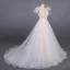 High-end Champagne Bridal Wedding Dresses 2020 Ball Gown Shoulders Bow V-Neck Sleeveless Backless Appliques Lace Beading Glitter Tulle Court Train Ruffle