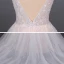 High-end Champagne Bridal Wedding Dresses 2020 Ball Gown Shoulders Bow V-Neck Sleeveless Backless Appliques Lace Beading Glitter Tulle Court Train Ruffle