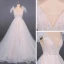 High-end Champagne Bridal Wedding Dresses 2020 Ball Gown Shoulders Bow V-Neck Sleeveless Backless Appliques Lace Beading Glitter Tulle Court Train Ruffle