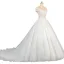 Elegant Ivory Bridal Wedding Dresses 2020 Ball Gown See-through Scoop Neck Short Sleeve Appliques Lace Sequins Beading Glitter Tulle Chapel Train Ruffle