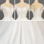 Elegant Ivory Bridal Wedding Dresses 2020 Ball Gown See-through Scoop Neck Short Sleeve Appliques Lace Sequins Beading Glitter Tulle Chapel Train Ruffle