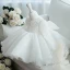 Chic / Beautiful White Organza Flower Girl Dresses 2020 Ball Gown Scoop Neck Long Sleeve Appliques Lace Beading Bow Short Ruffle Wedding Party Dresses