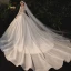 Romantic Champagne Bridal Wedding Dresses 2020 Ball Gown See-through Scoop Neck Long Sleeve Backless Beading Sequins Glitter Tulle Cathedral Train Ruffle