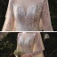 Romantic Champagne Bridal Wedding Dresses 2020 Ball Gown See-through Scoop Neck Long Sleeve Backless Beading Sequins Glitter Tulle Cathedral Train Ruffle