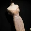Scintillantes Champagne Doré Paillettes Robe De Soirée 2020 Trompette / Sirène Transparentes Encolure Dégagée Sans Manches Perlage Gland Longue Dos Nu Robe De Ceremonie
