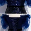 Scintillantes Bleu Marine Dégradé De Couleur Paillettes Robe De Soirée 2020 Trompette / Sirène De l'épaule Manches Courtes Perlage Train De Balayage Volants Dos Nu Robe De Ceremonie