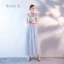 Affordable Sky Blue Bridesmaid Dresses 2020 A-Line / Princess Backless Appliques Lace Ankle Length Ruffle