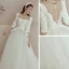 Abordable Ivoire Satin Jardin / Extérieur Robe De Mariée 2020 Princesse Encolure Carrée Gonflée 1/2 Manches Dos Nu Ceinture Faux Diamant Longue Volants