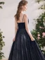 Meilleur Noire Dansant Robe De Bal 2020 Princesse Bretelles Spaghetti Sans Manches Paillettes Perlage Glitter Polyester Longue Volants Dos Nu Robe De Ceremonie