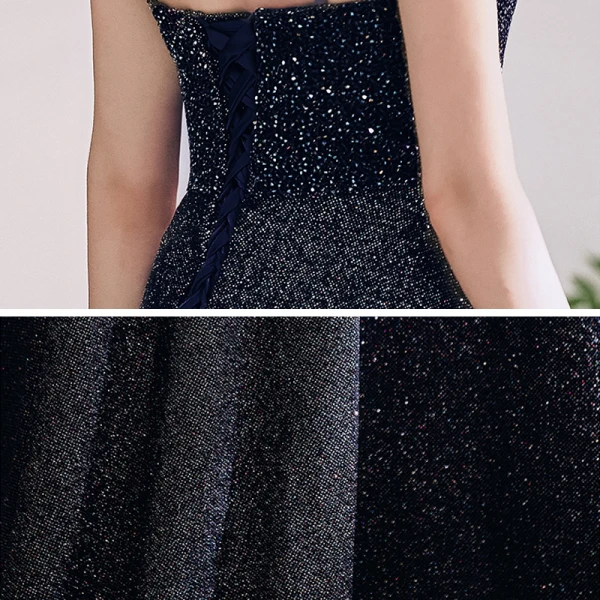 Meilleur Noire Dansant Robe De Bal 2020 Princesse Bretelles Spaghetti Sans Manches Paillettes Perlage Glitter Polyester Longue Volants Dos Nu Robe De Ceremonie