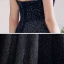 Meilleur Noire Dansant Robe De Bal 2020 Princesse Bretelles Spaghetti Sans Manches Paillettes Perlage Glitter Polyester Longue Volants Dos Nu Robe De Ceremonie