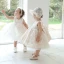 Elegant Champagne Birthday Flower Girl Dresses 2020 Ball Gown Scoop Neck Sleeveless Appliques Lace Beading Sash Short Ruffle Wedding Party Dresses