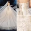 Vintage / Retro Champagne See-through Bridal Wedding Dresses 2020 Ball Gown High Neck Long Sleeve Backless Appliques Beading Glitter Tulle Cathedral Train Ruffle