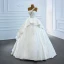 Luxury / Gorgeous White Satin Bridal Wedding Dresses 2020 Ball Gown One-Shoulder Sleeveless Backless Appliques Lace Handmade  Beading Floor-Length / Long Ruffle
