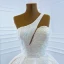 Luxury / Gorgeous White Satin Bridal Wedding Dresses 2020 Ball Gown One-Shoulder Sleeveless Backless Appliques Lace Handmade  Beading Floor-Length / Long Ruffle