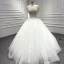 Luxury / Gorgeous White Bridal Wedding Dresses 2020 Ball Gown Scoop Neck Short Sleeve Backless Handmade  Beading Pearl Floor-Length / Long Ruffle