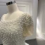 Luxury / Gorgeous White Bridal Wedding Dresses 2020 Ball Gown Scoop Neck Short Sleeve Backless Handmade  Beading Pearl Floor-Length / Long Ruffle