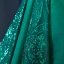 Luxury / Gorgeous Dark Green See-through Prom Dresses 2020 Ball Gown Scoop Neck Long Sleeve Appliques Sequins Court Train Ruffle Formal Dresses
