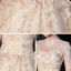 Chinesischer Stil Champagner Durchsichtige Hochzeits Brautkleider / Hochzeitskleider 2020 Ballkleid Stehkragen 3/4 Ärmel Rückenfreies Applikationen Spitze Pailletten Königliche Schleppe Rüschen