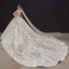 Victorian Style Champagne See-through Bridal Wedding Dresses 2020 Ball Gown High Neck Puffy Long Sleeve Backless Sequins Beading Glitter Tulle Royal Train Ruffle