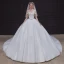 High-end White Satin Bridal Wedding Dresses 2020 Ball Gown Off-The-Shoulder Short Sleeve Backless Pearl Sash Chapel Train Ruffle