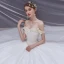 High-end White Satin Bridal Wedding Dresses 2020 Ball Gown Off-The-Shoulder Short Sleeve Backless Pearl Sash Chapel Train Ruffle