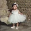 Elegant White Organza Birthday Flower Girl Dresses 2020 Ball Gown Scoop Neck Sleeveless Beading Sash Short Ruffle Wedding Party Dresses