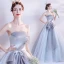 Modest / Simple Grey Dancing Prom Dresses 2020 Ball Gown Strapless Sleeveless Beading Pearl Floor-Length / Long Ruffle Backless Formal Dresses