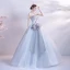 Modest / Simple Grey Dancing Prom Dresses 2020 Ball Gown Strapless Sleeveless Beading Pearl Floor-Length / Long Ruffle Backless Formal Dresses