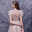 Illusion Blushing Pink Dancing Prom Dresses 2020 A-Line / Princess See-through High Neck Puffy Short Sleeve Sequins Beading Floor-Length / Long Ruffle Formal Dresses