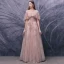 Haut de Gamme Rougissant Rose Dansant Robe De Bal 2020 Princesse Transparentes Encolure Dégagée Manches Courtes Appliques Fleur Paillettes Perlage Longue Volants Dos Nu Robe De Ceremonie