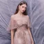 Haut de Gamme Rougissant Rose Dansant Robe De Bal 2020 Princesse Transparentes Encolure Dégagée Manches Courtes Appliques Fleur Paillettes Perlage Longue Volants Dos Nu Robe De Ceremonie