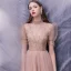 Fashion Pearl Pink Dancing Prom Dresses 2020 A-Line / Princess See-through High Neck Puffy Short Sleeve Appliques Lace Beading Floor-Length / Long Ruffle Formal Dresses