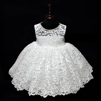 Classic White Lace Flower Girl Dresses With Shawl 2020 Ball Gown Scoop Neck Sleeveless Beading Bow Short Ruffle Wedding Party Dresses