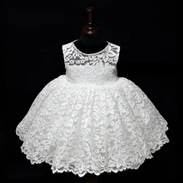 Classic White Lace Flower Girl Dresses With Shawl 2020 Ball Gown Scoop Neck Sleeveless Beading Bow Short Ruffle Wedding Party Dresses