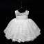 Classic White Lace Flower Girl Dresses With Shawl 2020 Ball Gown Scoop Neck Sleeveless Beading Bow Short Ruffle Wedding Party Dresses