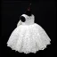 Classic White Lace Flower Girl Dresses With Shawl 2020 Ball Gown Scoop Neck Sleeveless Beading Bow Short Ruffle Wedding Party Dresses