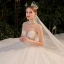Luxury / Gorgeous Champagne See-through Bridal Wedding Dresses 2020 Ball Gown High Neck Short Sleeve Backless Beading Pearl Rhinestone Glitter Tulle Cathedral Train Ruffle