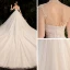Luxury / Gorgeous Champagne See-through Bridal Wedding Dresses 2020 Ball Gown High Neck Short Sleeve Backless Beading Pearl Rhinestone Glitter Tulle Cathedral Train Ruffle