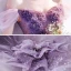 Flower Fairy Purple Dancing Prom Dresses 2020 A-Line / Princess Off-The-Shoulder Short Sleeve Appliques Flower Beading Glitter Tulle Floor-Length / Long Ruffle Backless