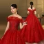 Chic / Beautiful Burgundy Prom Dresses 2020 Ball Gown Off-The-Shoulder Short Sleeve Feather Beading Sequins Floor-Length / Long Ruffle Backless Formal Dresses