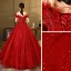 Chic / Beautiful Burgundy Prom Dresses 2020 Ball Gown Off-The-Shoulder Short Sleeve Feather Beading Sequins Floor-Length / Long Ruffle Backless Formal Dresses