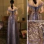 Élégant Bleu Roi Dansant Robe De Bal 2020 Princesse Transparentes Encolure Dégagée Manches Courtes Paillettes Longue Volants Dos Nu Robe De Ceremonie