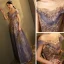 Élégant Bleu Roi Dansant Robe De Bal 2020 Princesse Transparentes Encolure Dégagée Manches Courtes Paillettes Longue Volants Dos Nu Robe De Ceremonie