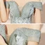 Elegant Sage Green Dancing Prom Dresses 2020 A-Line / Princess Off-The-Shoulder Short Sleeve Appliques Lace Beading Floor-Length / Long Ruffle Backless Formal Dresses