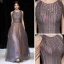 High-end Brown Prom Dresses 2020 A-Line / Princess Scoop Neck Sleeveless Beading Sequins Floor-Length / Long Ruffle Backless Formal Dresses